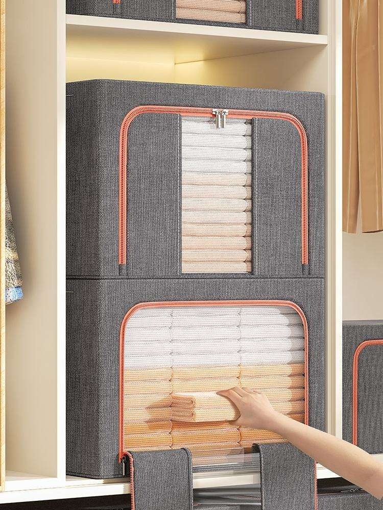 66L Hot sale cloth fabric storage box collapsible clothes storage box home folding foldable storage box