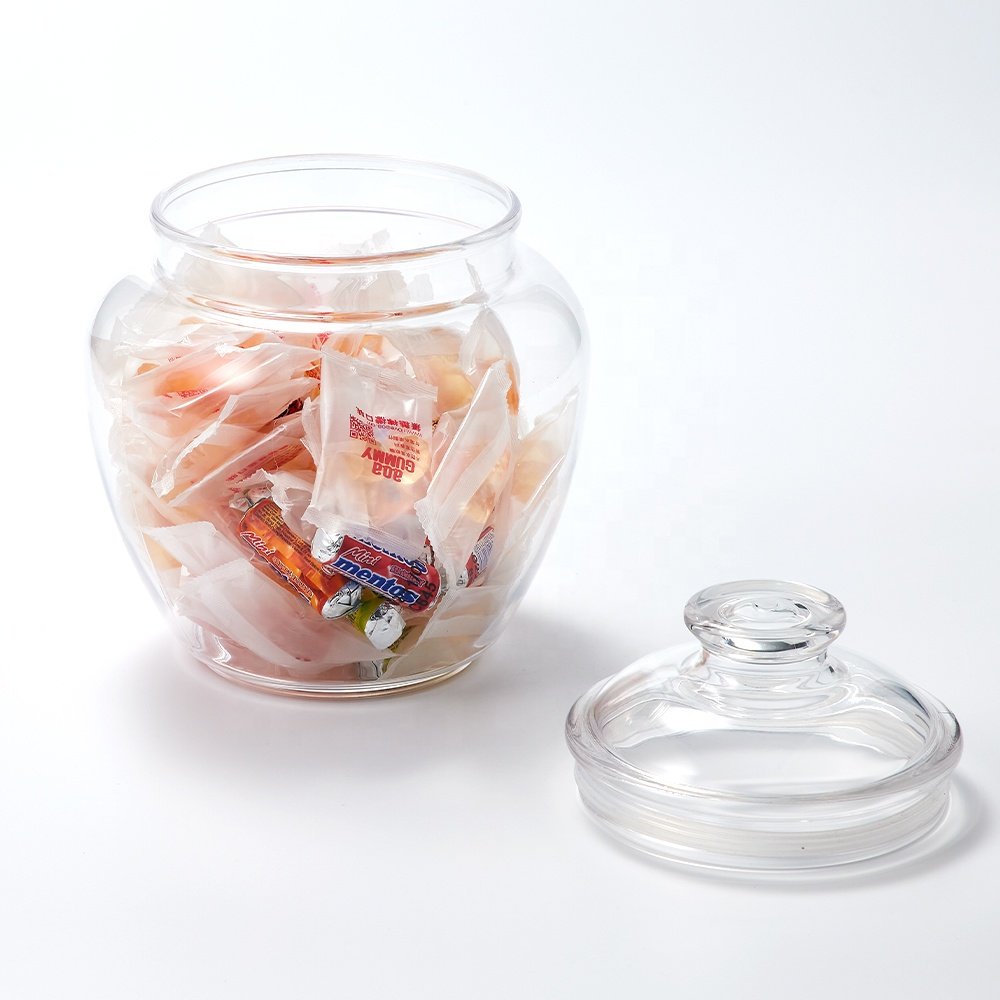 Kwang Hsieh Candy Jar with Lid Clear Plastic Premium Kitchen Acrylic Food Vintage Color Box Multifunction Kitchen Storage MS