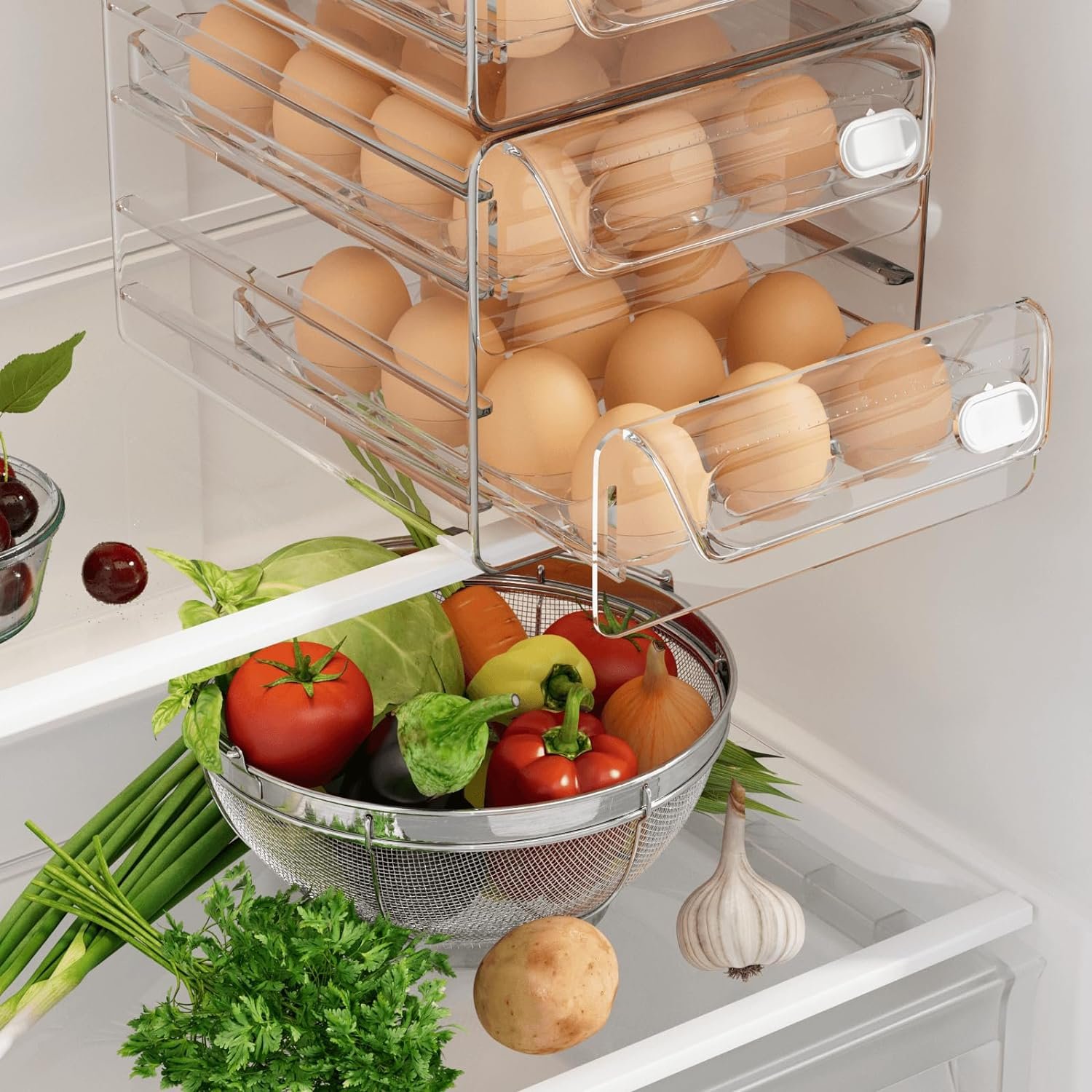 Egg Preservation Finishing and Storage Food Grade egg Multi-layer Storage Box Egg Holder for Fridge