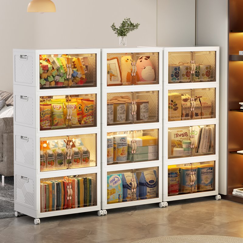 Folding Food Storage Cabinet Living Room Clear Plastic Folding Storage Cabinet Storage Boxes For Household