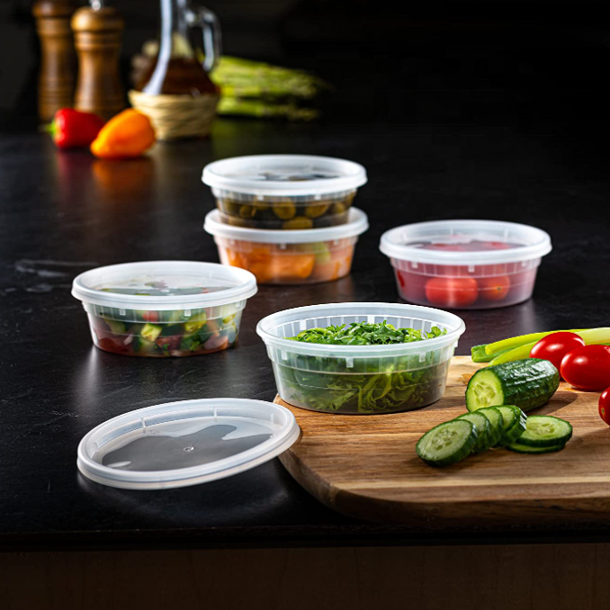 Microwavable food packaging clear plastic food storage 32 24 12 8 16 oz deli containers with lids