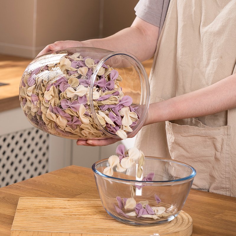 Kitchen PET Clear Wide Mouth Food Storage & Container Dry Food Cookie Candy Sealed Storage Jar with Airtight Lid