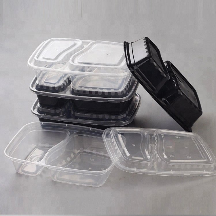 Meal Prep Containers 12 Pack 2 Compartment Food Storage Container