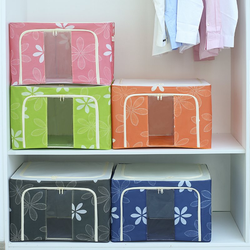Bedroom Wardrobes Fabric Storage Boxes Foldable Clothes Girls Storage Drawer Organizer Supplier with Flower Decorative Pattern