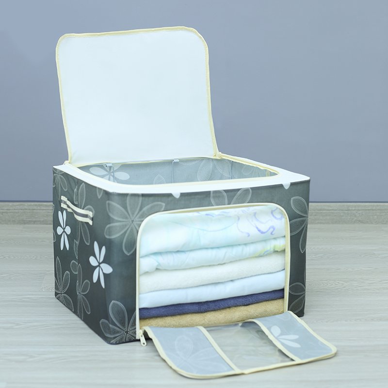 Bedroom Wardrobes Fabric Storage Boxes Foldable Clothes Girls Storage Drawer Organizer Supplier with Flower Decorative Pattern