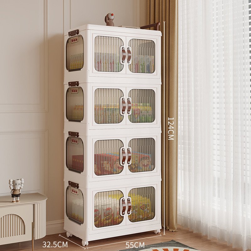 fold Storage cabinet Trolley snack toy storage box Removable storage rack