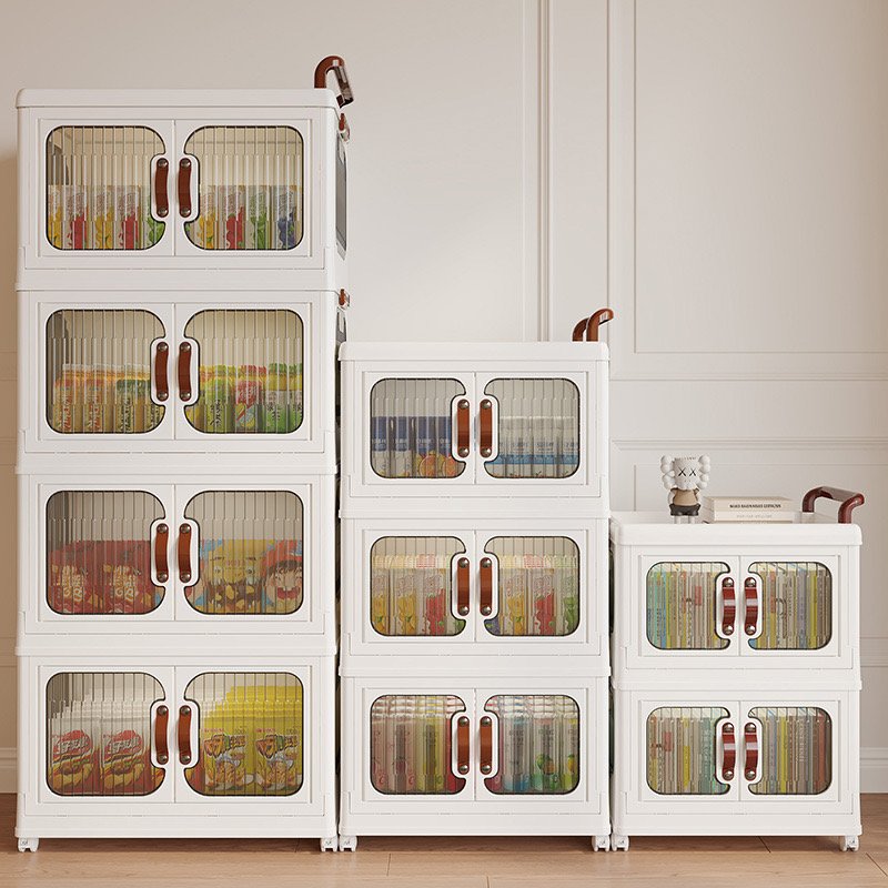 fold Storage cabinet Trolley snack toy storage box Removable storage rack