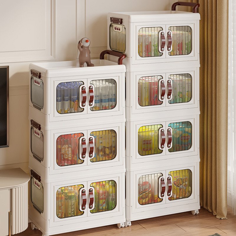 fold Storage cabinet Trolley snack toy storage box Removable storage rack
