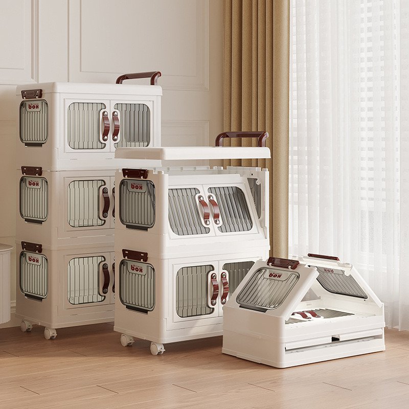 fold Storage cabinet Trolley snack toy storage box Removable storage rack