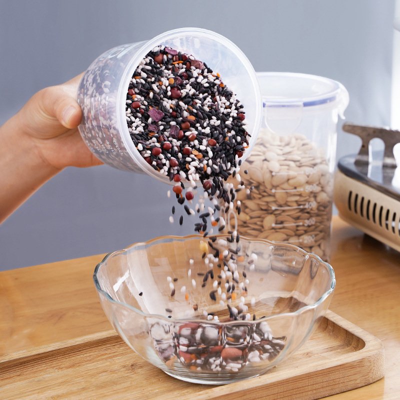Large Plastic Food Storage Container with Sealing Lid for Kitchen, Grain and Miscellaneous Storage