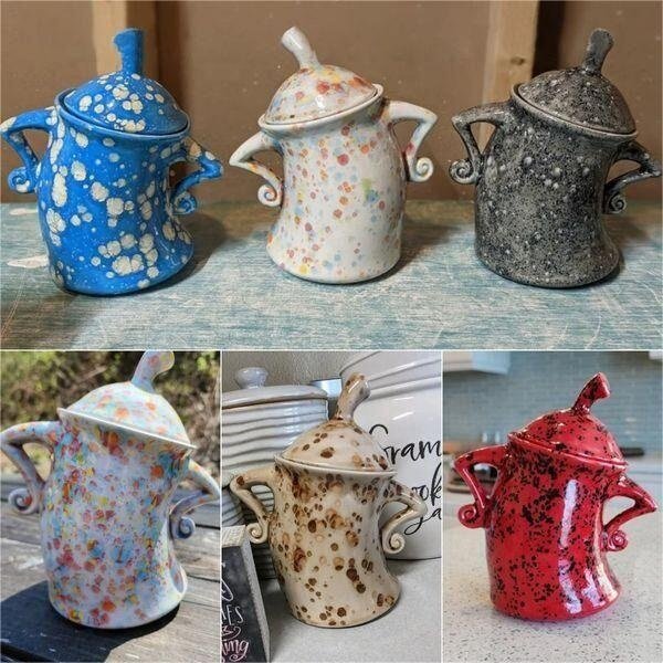Large Ceramics Jar with Lid Cute Food Storage Jar with Airtight Lid for Kitchen