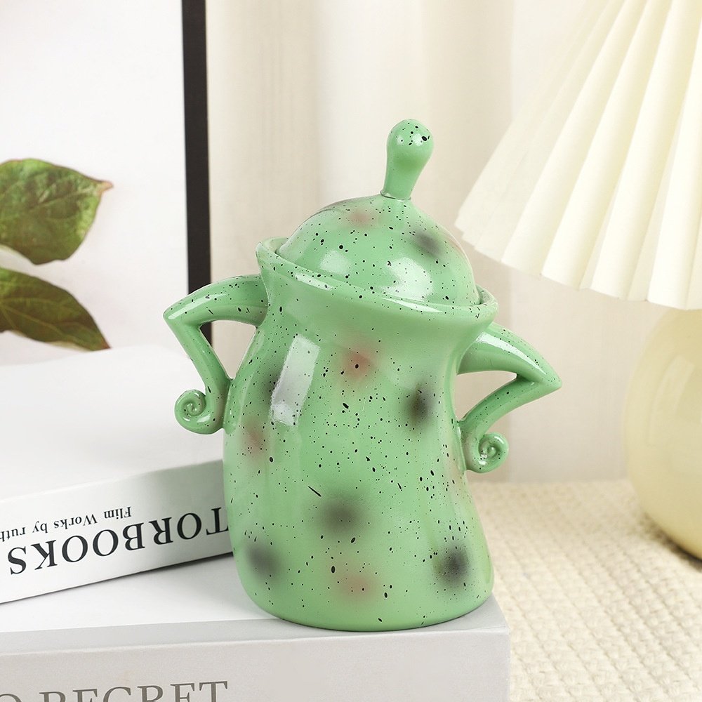 Large Ceramics Jar with Lid Cute Food Storage Jar with Airtight Lid for Kitchen