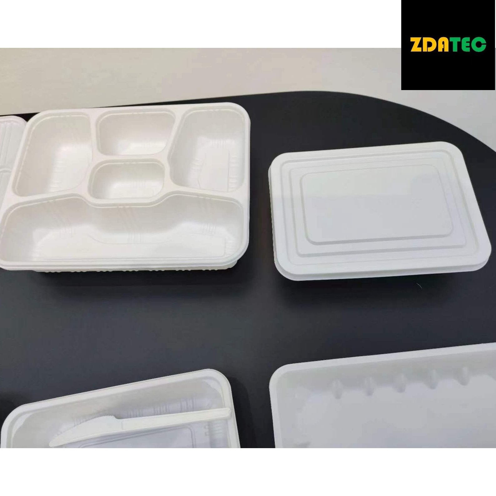 Eco-friendly CPLA 3 compartments Lunch bento boxes bio food package container disposable cornstarch storage boxes Supplier