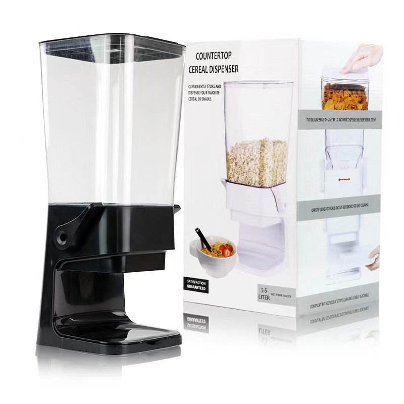5.5L Plastic Airtight Food Storage Dispenser for Grains Rice Nuts Cereal Bulk Dry Food Storage Container