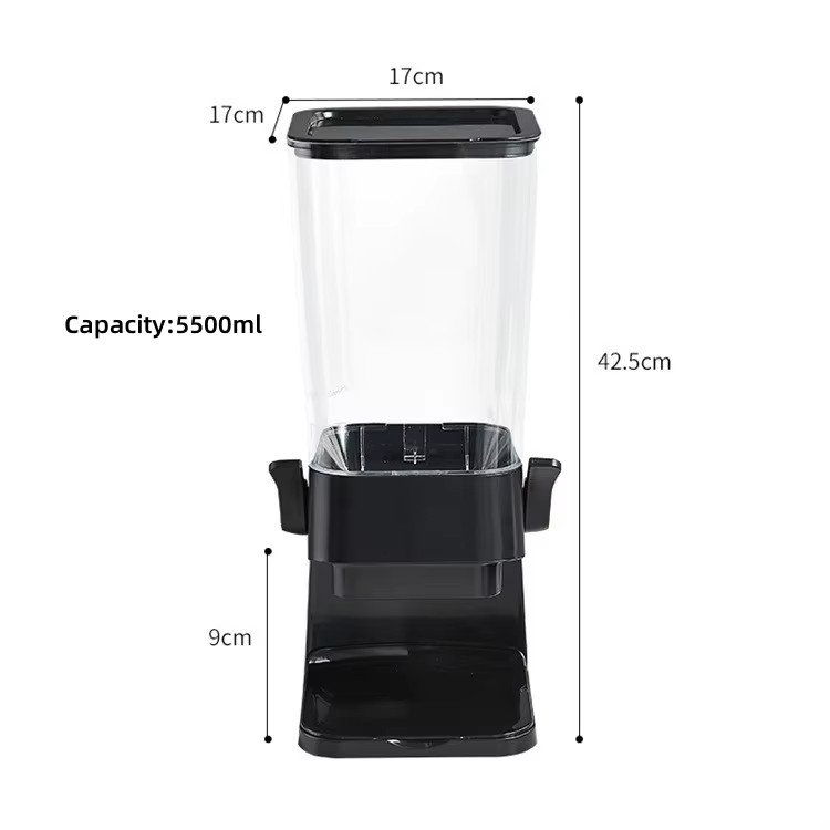 5.5L Plastic Airtight Food Storage Dispenser for Grains Rice Nuts Cereal Bulk Dry Food Storage Container