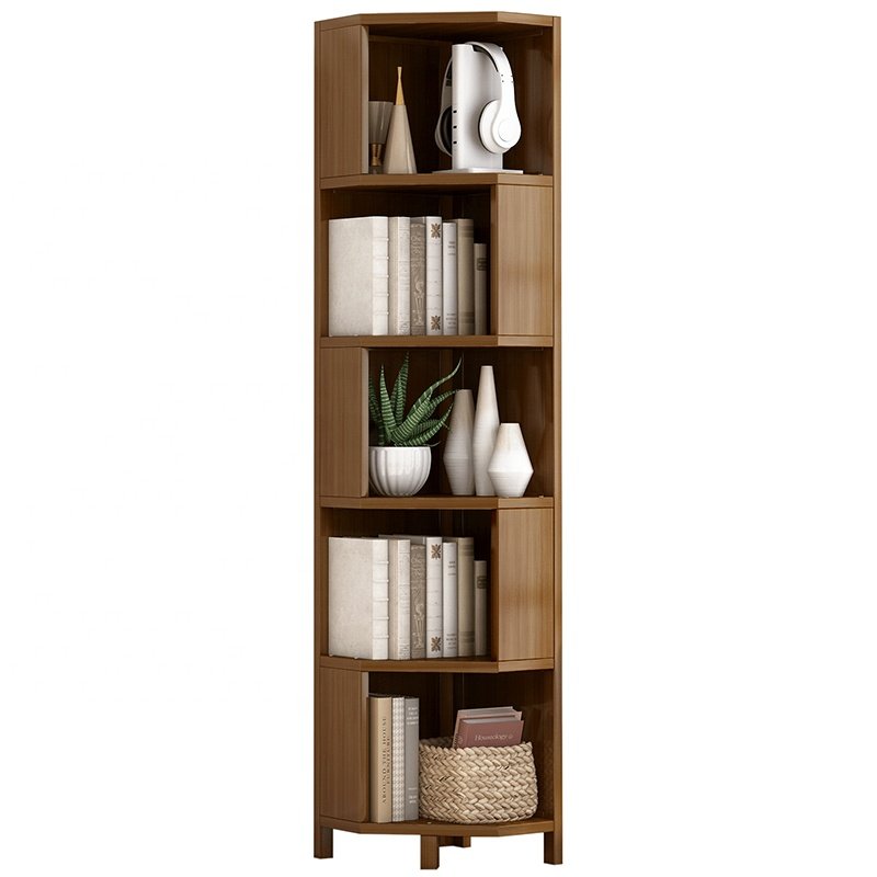137CM bookcase modern luxury living room bookshelf wooden library rotating bookcase 4 layers Tall Corner Bookshelf
