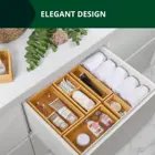 Multi-function Bamboo Utensil Organizer For Kitchen Drawers Desk Drawer Removeable Storage Box Sets