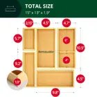 Multi-function Bamboo Utensil Organizer For Kitchen Drawers Desk Drawer Removeable Storage Box Sets