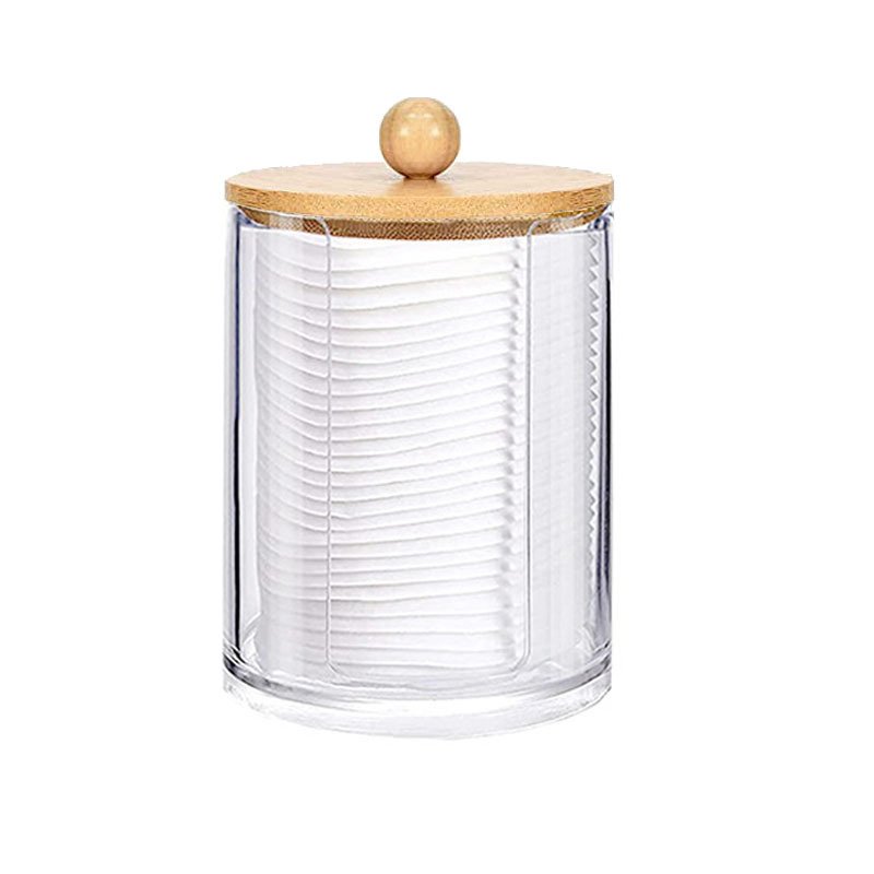 3 Pack Qtip Holder Dispenser Plastic Cotton Swab HolderJar Container Dispenser Cotton Swab Holder Qtip Dispenser With Bamboo Lid