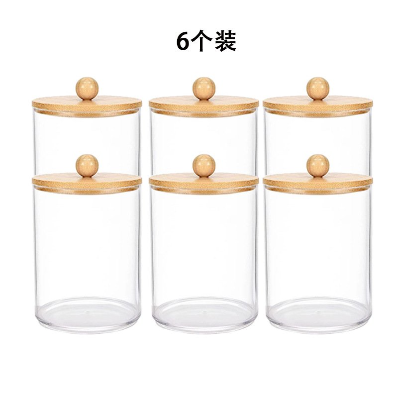 3 Pack Qtip Holder Dispenser Plastic Cotton Swab HolderJar Container Dispenser Cotton Swab Holder Qtip Dispenser With Bamboo Lid