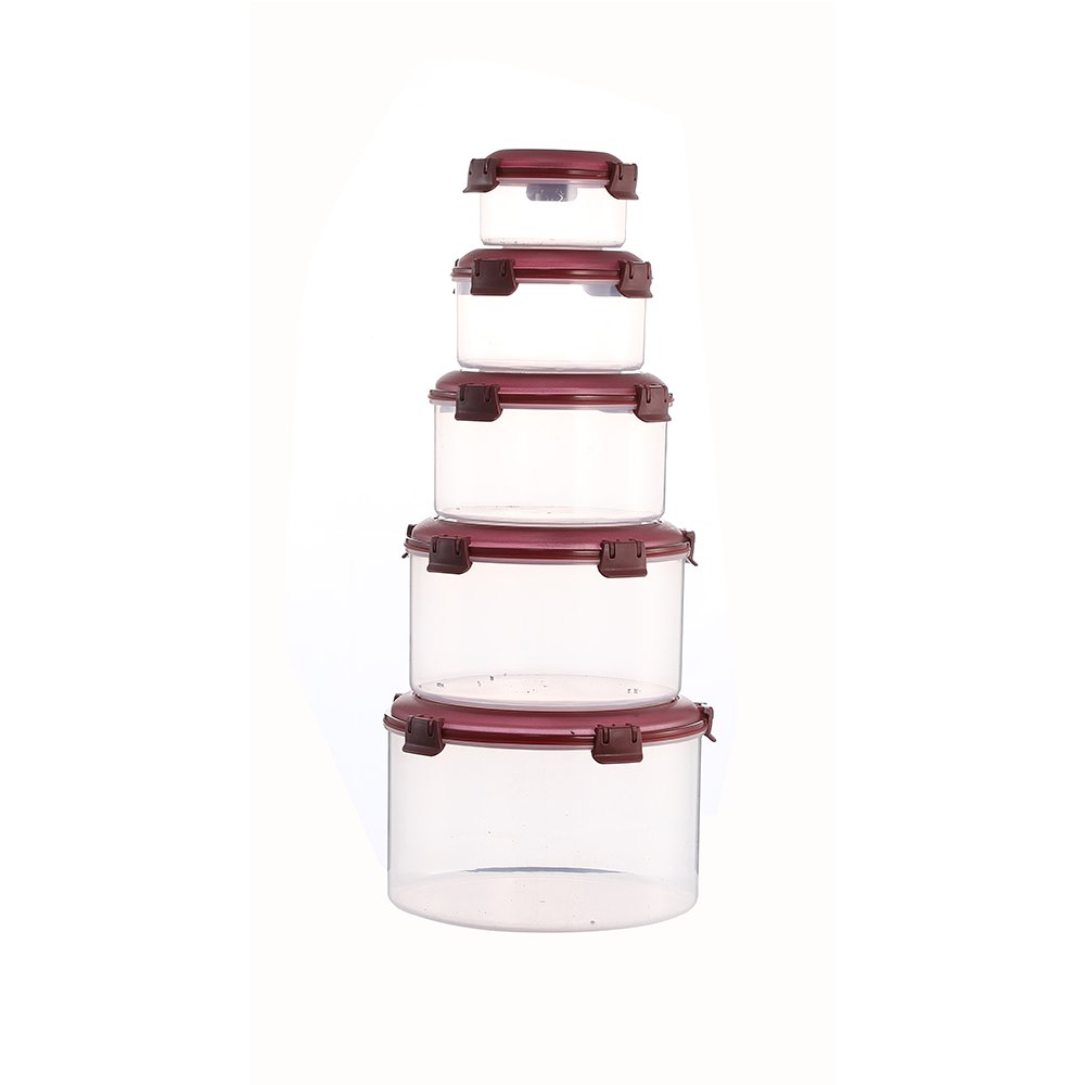 Factory 5 pieces air tight dry food storage containers box for kitchen