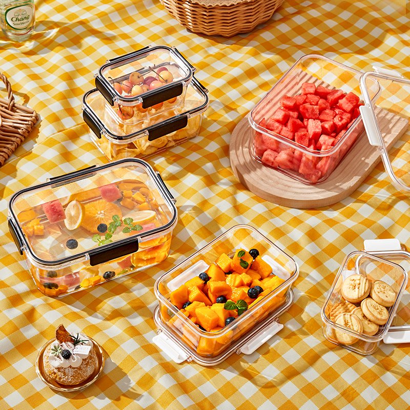 3 PACK food storage container set glass airtight food jar food storage container set kid lunch box kitchen container