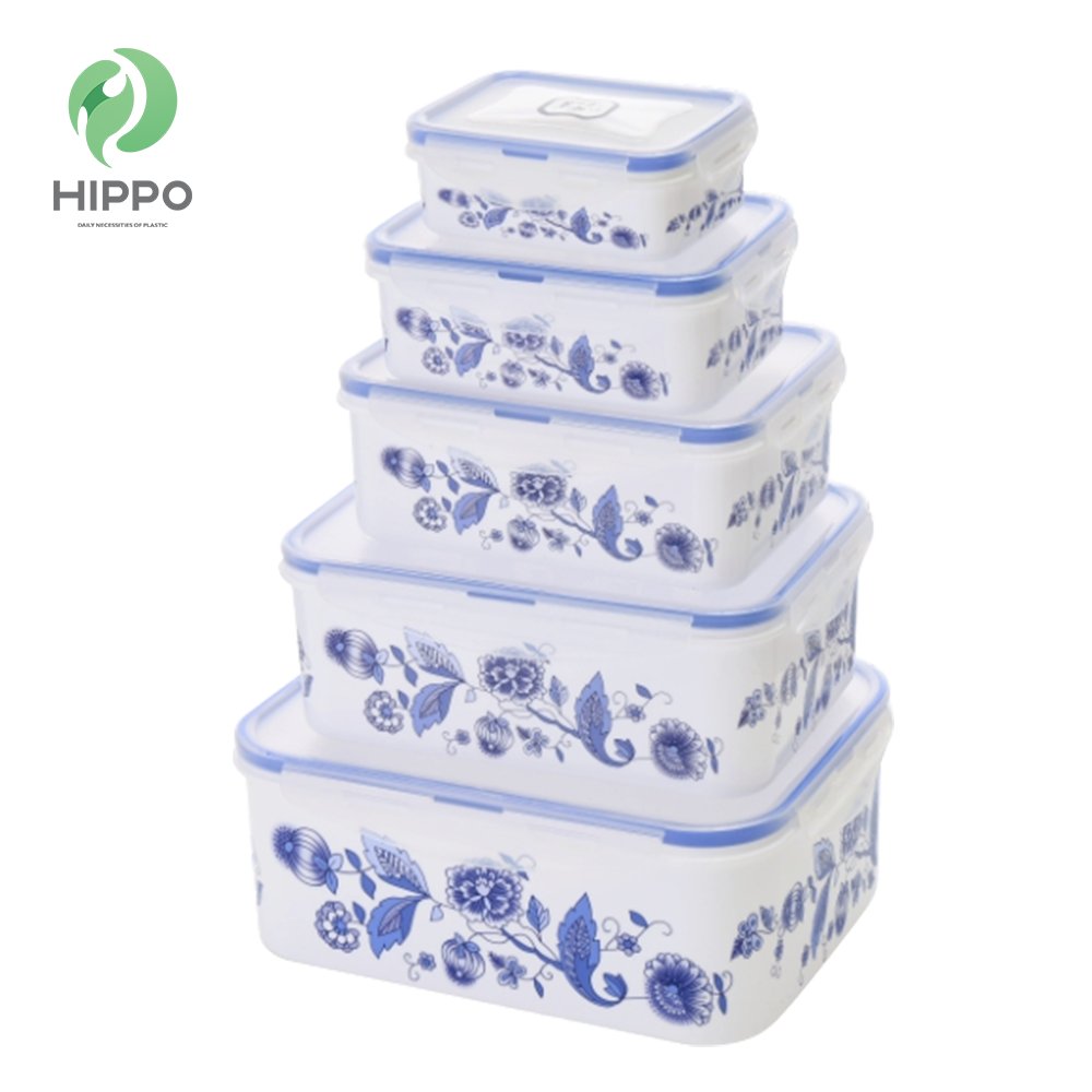 Popular eco friendly plastic food container set with lid