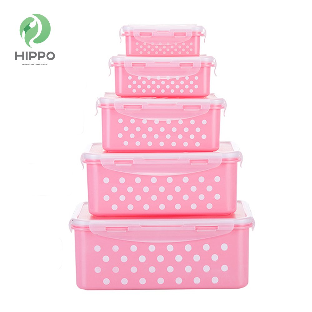 Popular eco friendly plastic food container set with lid