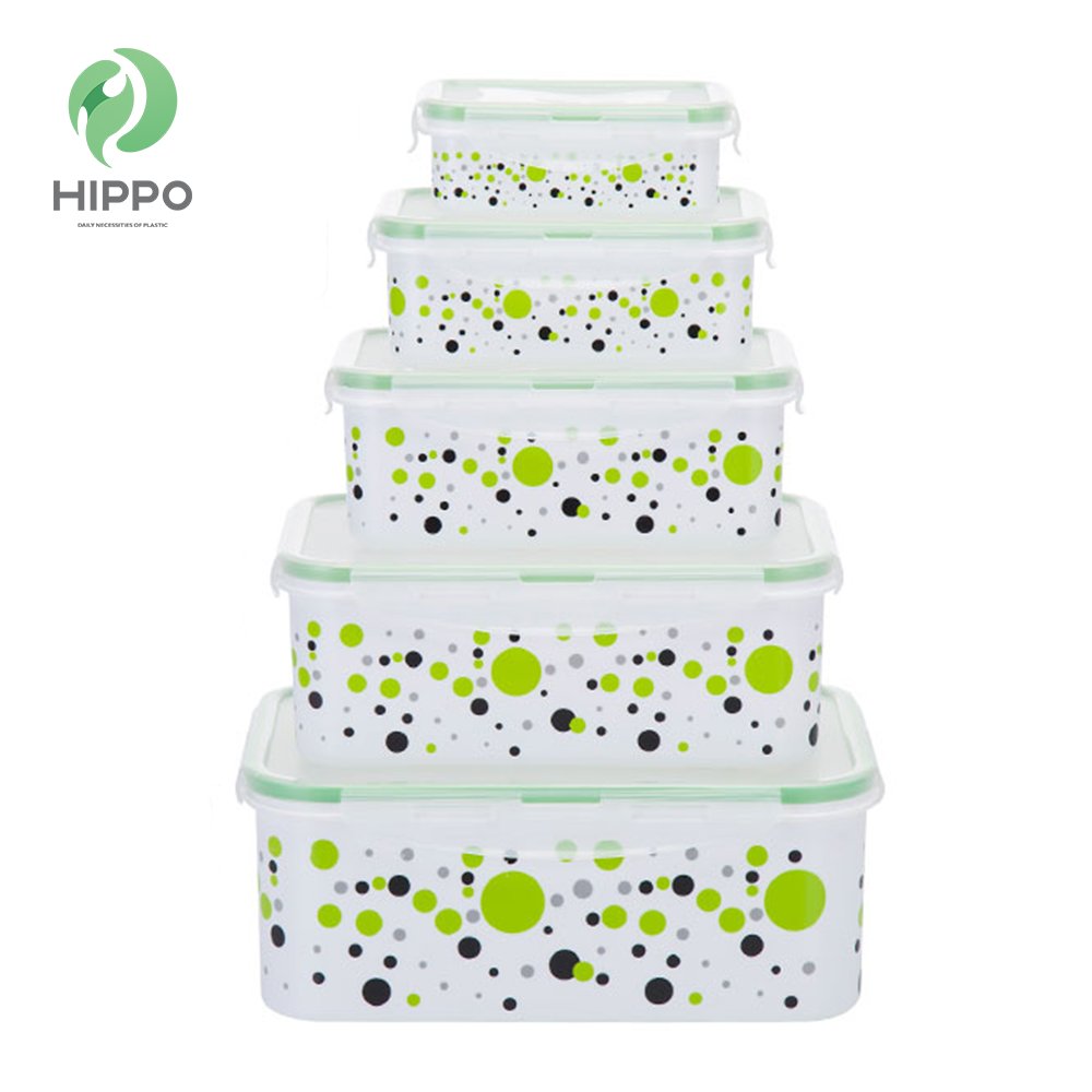 Popular eco friendly plastic food container set with lid