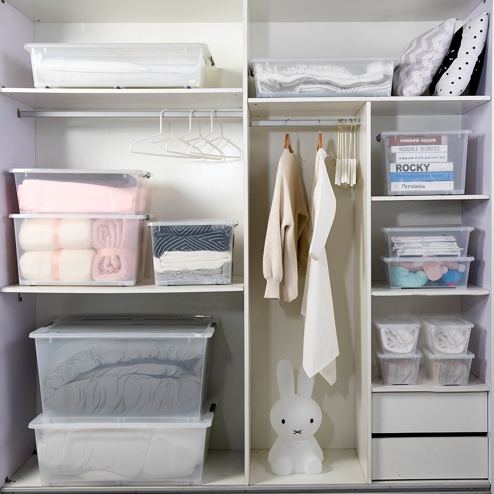 Wholesale 128l stackable clear big plastic storage box