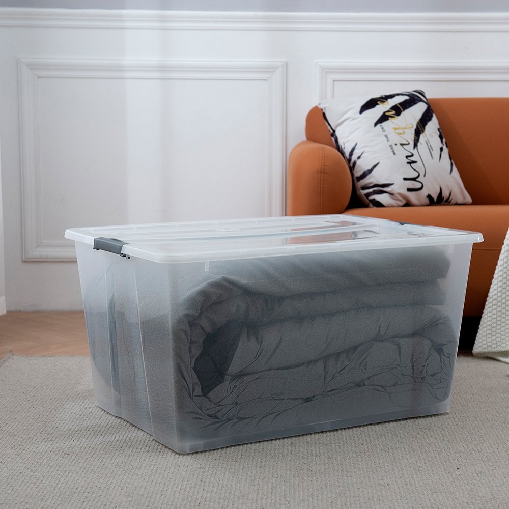 Wholesale 128l stackable clear big plastic storage box