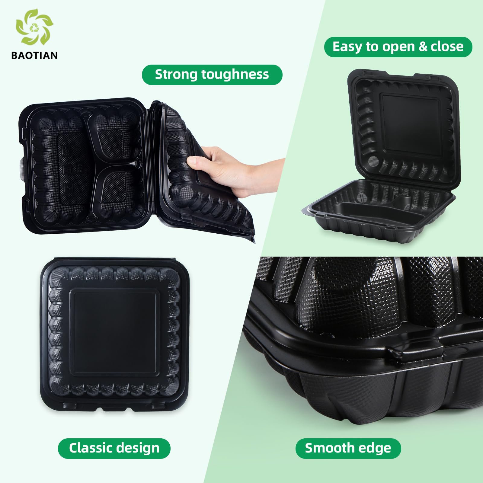 12oz 16oz 24oz 26 28oz 32oz 38oz Plastic Food Container Disposable Microwavable food packaging Food Storage Meal Prep Containers