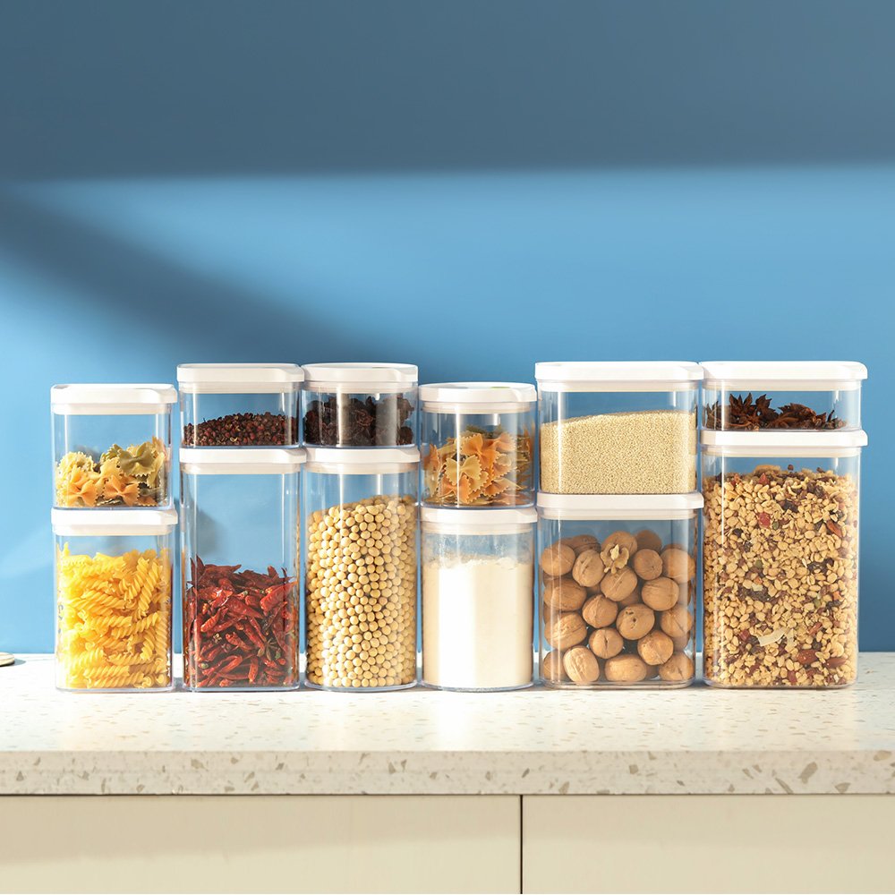 Hot Selling BPA free reusable airtight cereal sugar flour dry food storage organizer storage containers bins