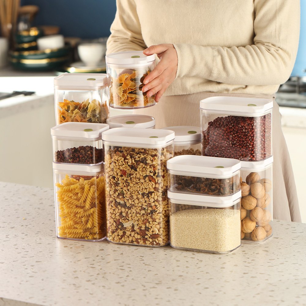 Hot Selling BPA free reusable airtight cereal sugar flour dry food storage organizer storage containers bins