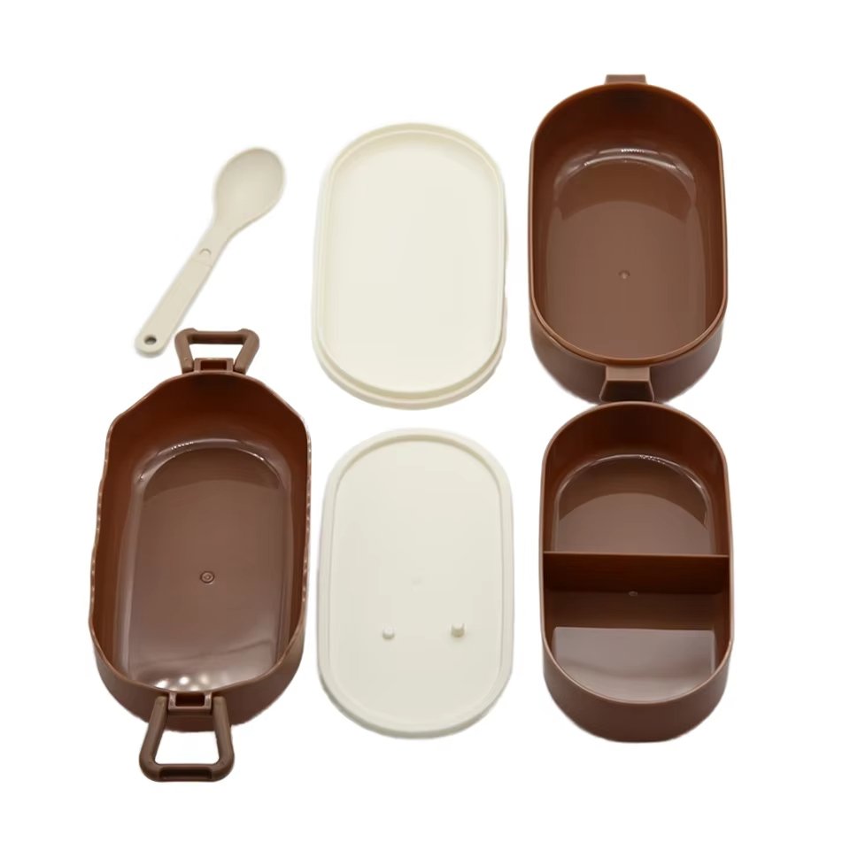 New Arrival Plastic School Lunch Box Kids Reusable Leakproof 3 Compartments Food Storage Container Bento Box