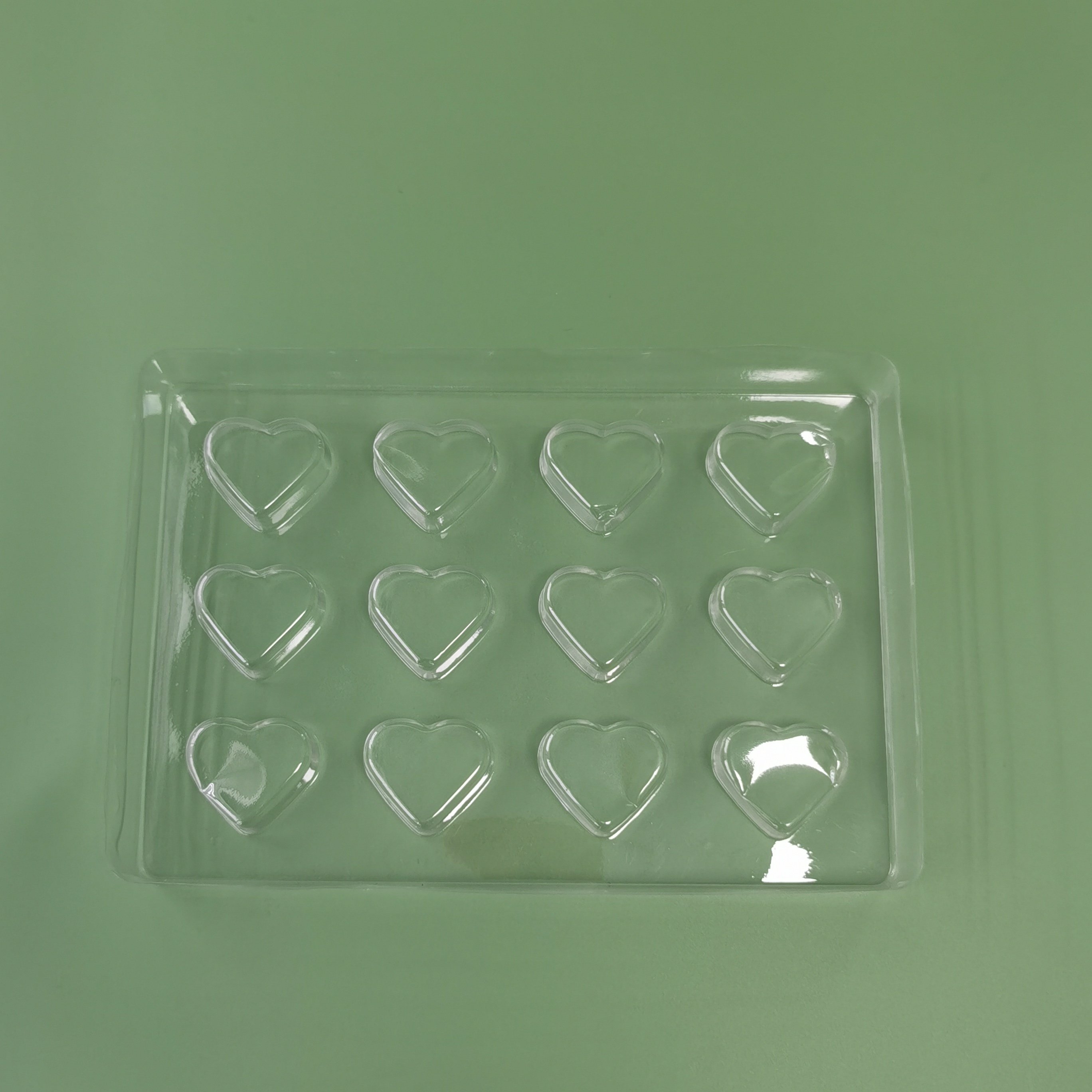 Heart-shaped PET Clear Plastic Multi-Compartment Storage Boxes Chocolate Cheesecake Mochi Blister Packaging
