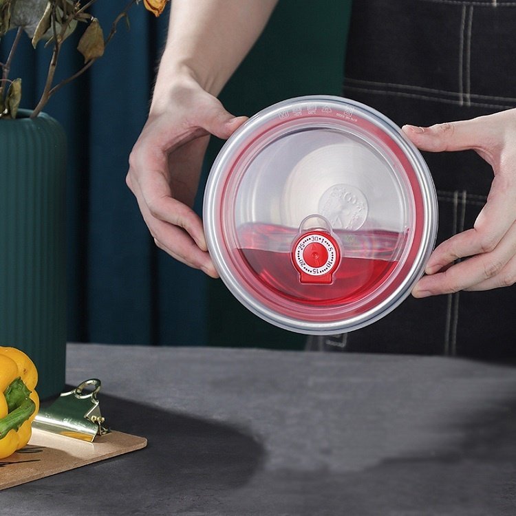 Kitchen Airtight Stainless Steel Anti-leak Round Shape Lunch Box Food Storage Box Fridge Food Containers