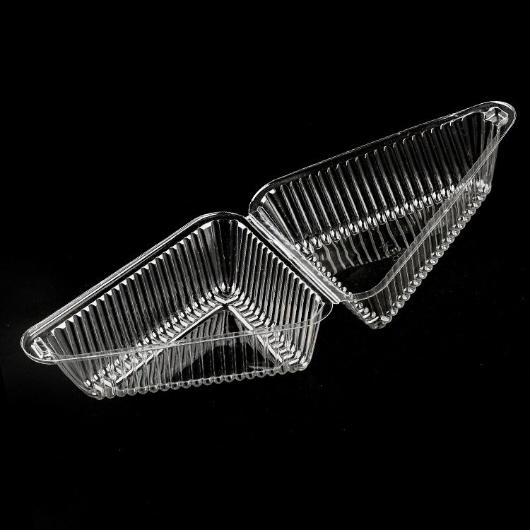 Clear Plastic Hinged Cake Slice Cheesecake Container Triangular Cake Box