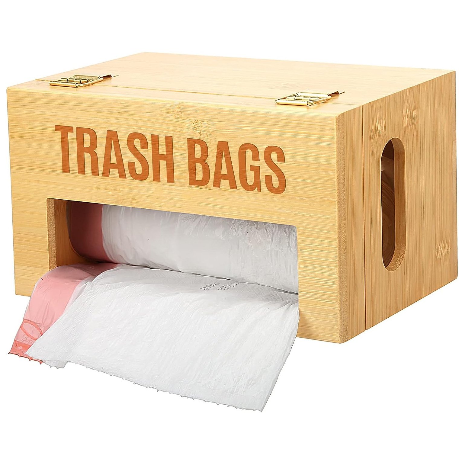 Wholesale Custom Wall Mount Kitchen Organizer Bamboo Plastic Grocery Trash Bag Dispenser