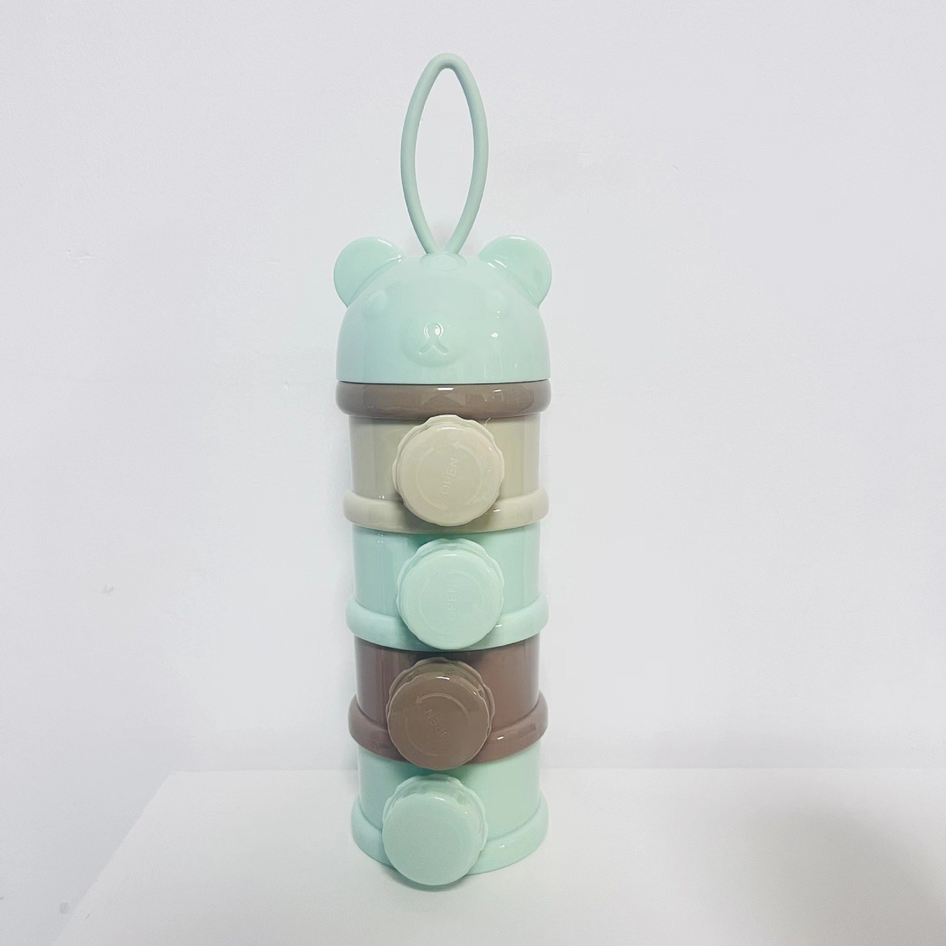 3/4 Layer Bear Portable Snack Container Essential Toddler Food Storage Box for Infant Milk Baby Powder Cereal Other Nourishments