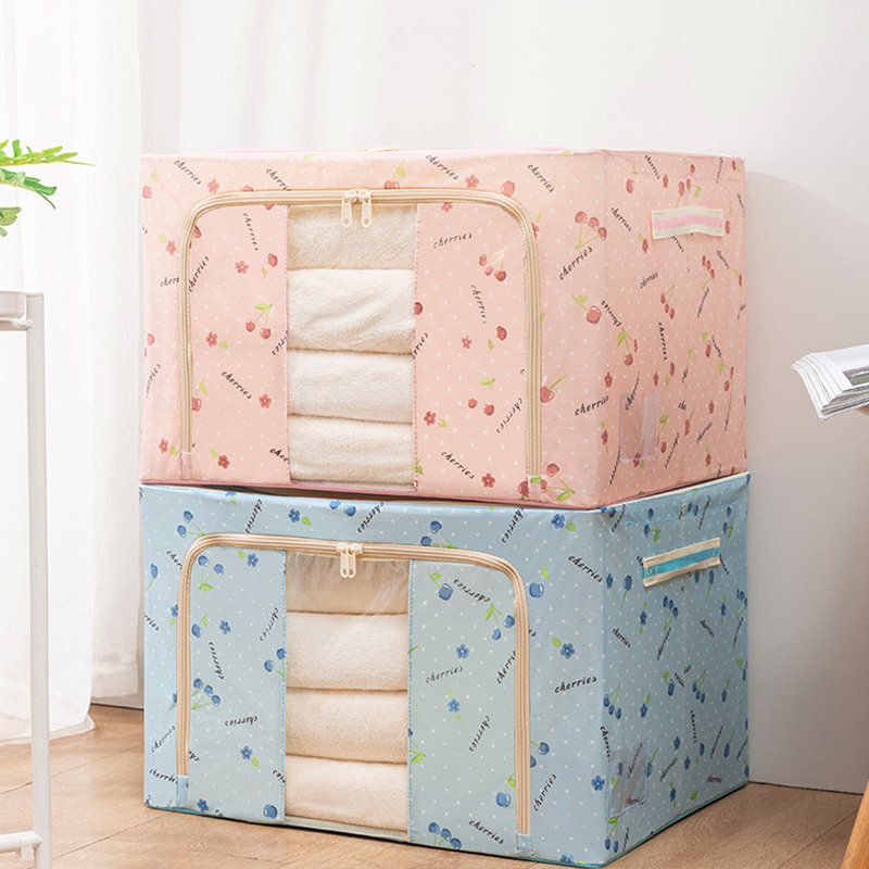 Useful steel frame storage box Oxford cloth quilt storage bag foldable clothing storage box
