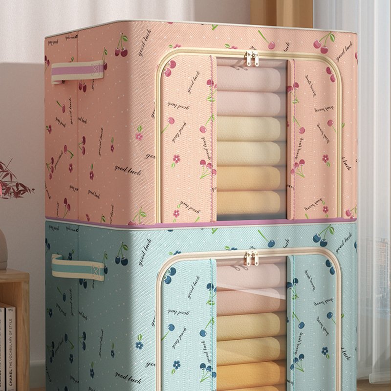 Useful steel frame storage box Oxford cloth quilt storage bag foldable clothing storage box