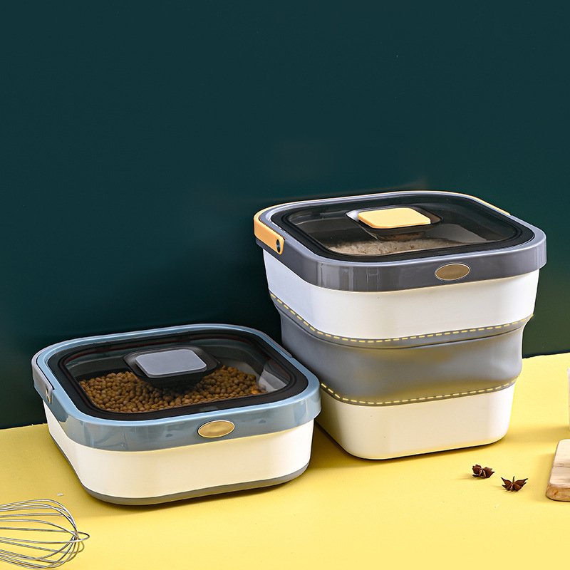 DLL264 Folding Plastic Cereal Dispenser Roller Rice Container New Design Multi-function Rice Storage Box