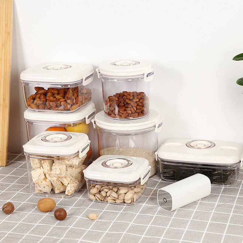 Airtight Food Storage Containers Plastic BPA Free Kitchen Pantry Storage Containers for Sugar, Flour with automatic pump