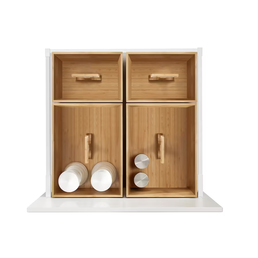 High Quality Bamboo Storage Box with Handle for Home Organization Cleaning Wooden Tool Holder