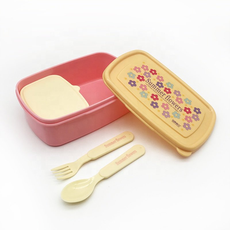 Custom Design 3D Cartoon Printing Plastic Rectangle Food Storage Container Portable Bento Box School Lunch Box For Children