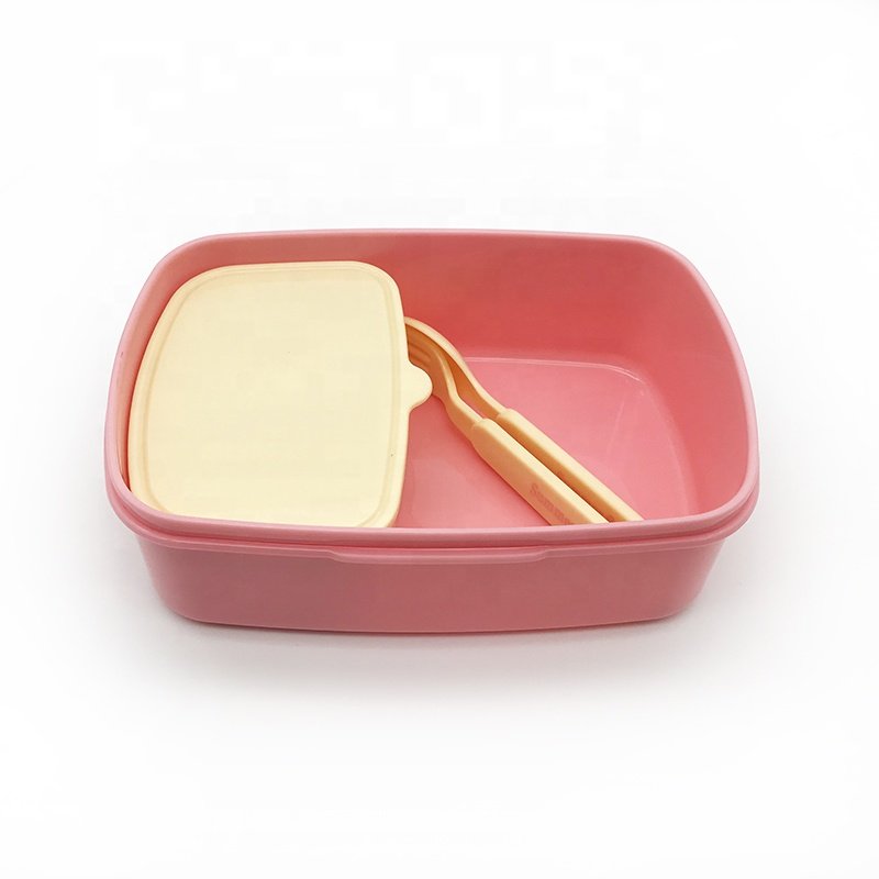 Custom Design 3D Cartoon Printing Plastic Rectangle Food Storage Container Portable Bento Box School Lunch Box For Children