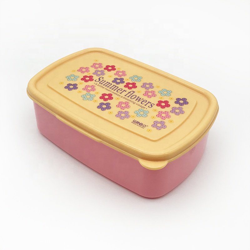 Custom Design 3D Cartoon Printing Plastic Rectangle Food Storage Container Portable Bento Box School Lunch Box For Children