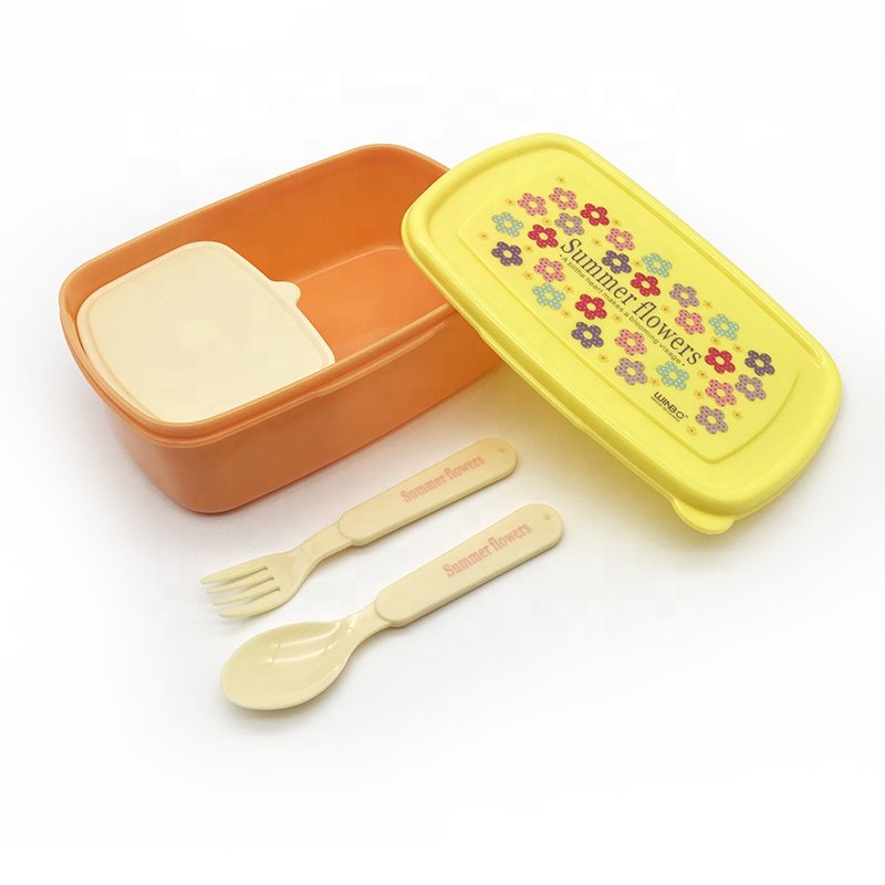 Custom Design 3D Cartoon Printing Plastic Rectangle Food Storage Container Portable Bento Box School Lunch Box For Children