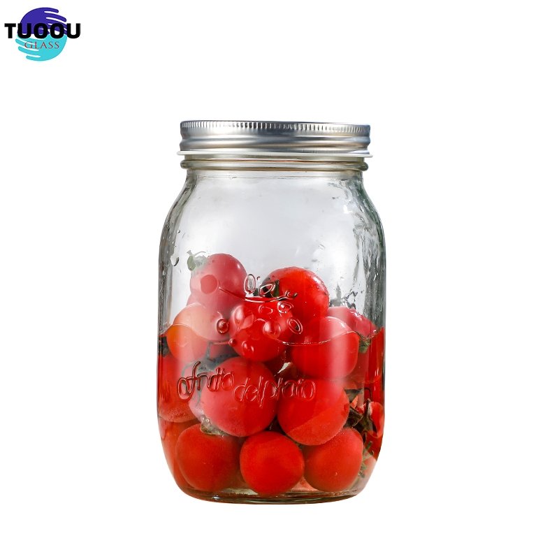 Factory In Stock Wholesale 16oz 32oz Wide Mouth Storage Bottle Honey Food Glass Mason Jars With Split Body Screw Lid
